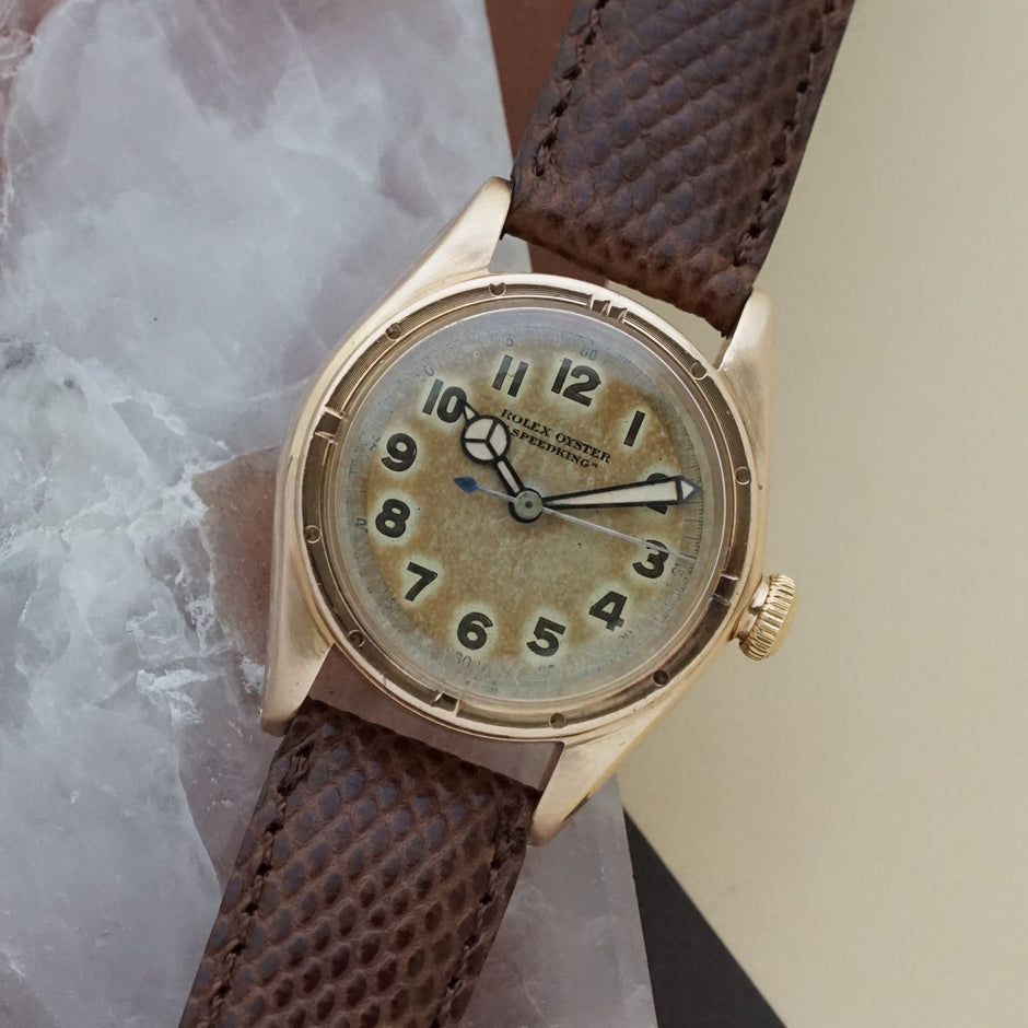 Vintage Rolex Oyster Speedking 2595 14K Rose Gold, c.1946