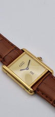 Must de Cartier Tank Mid-Size Vermeil Mechanical, No Gold Loss
