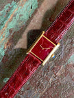 Must de Cartier Tank LM Manual Wind Burgundy Spiderweb Dial