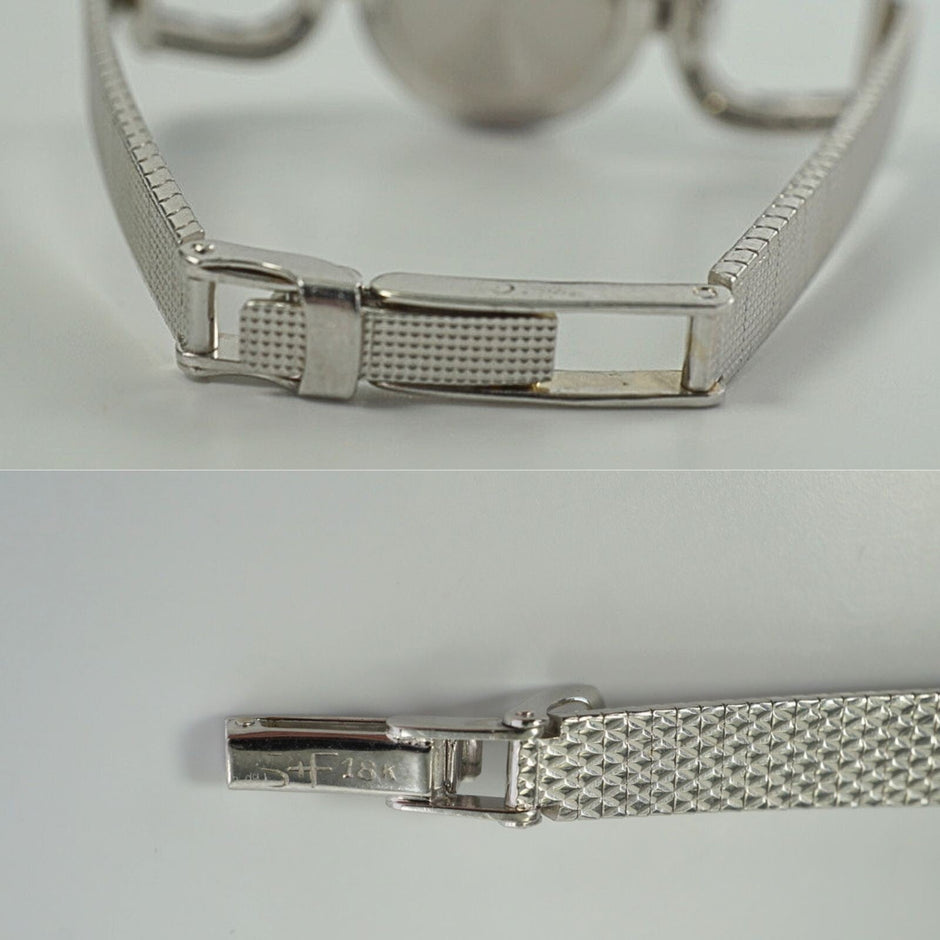 Vintage Chopard 18K White Gold Diamond Lapis Lazuli Watch 20mm