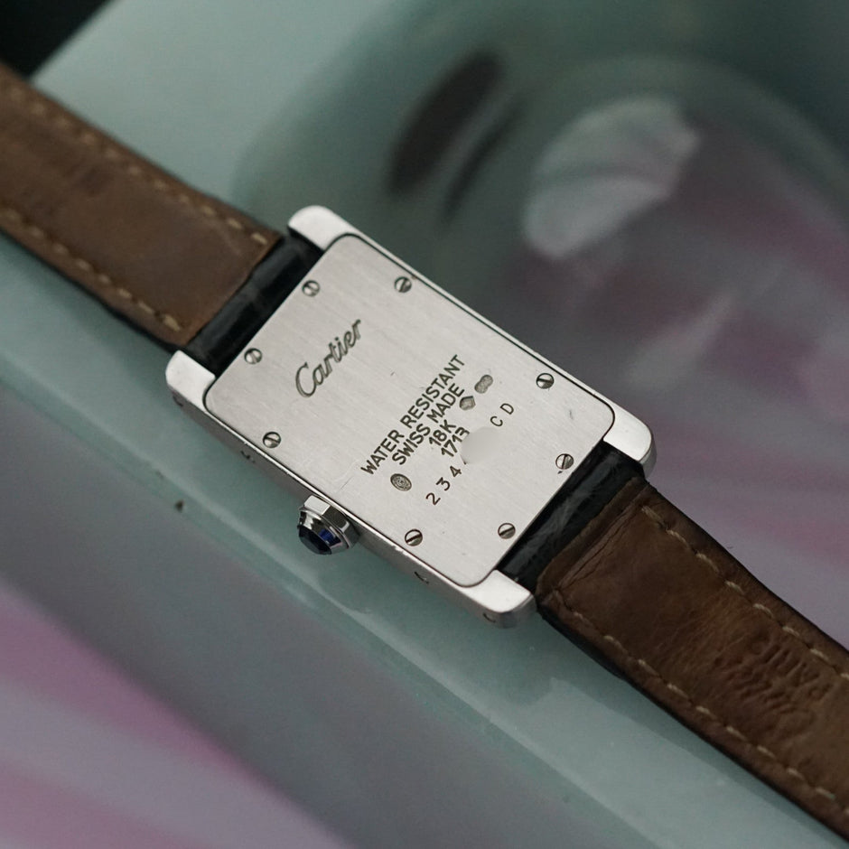Cartier Tank Américaine 1713 18K White Gold Quartz Ladies