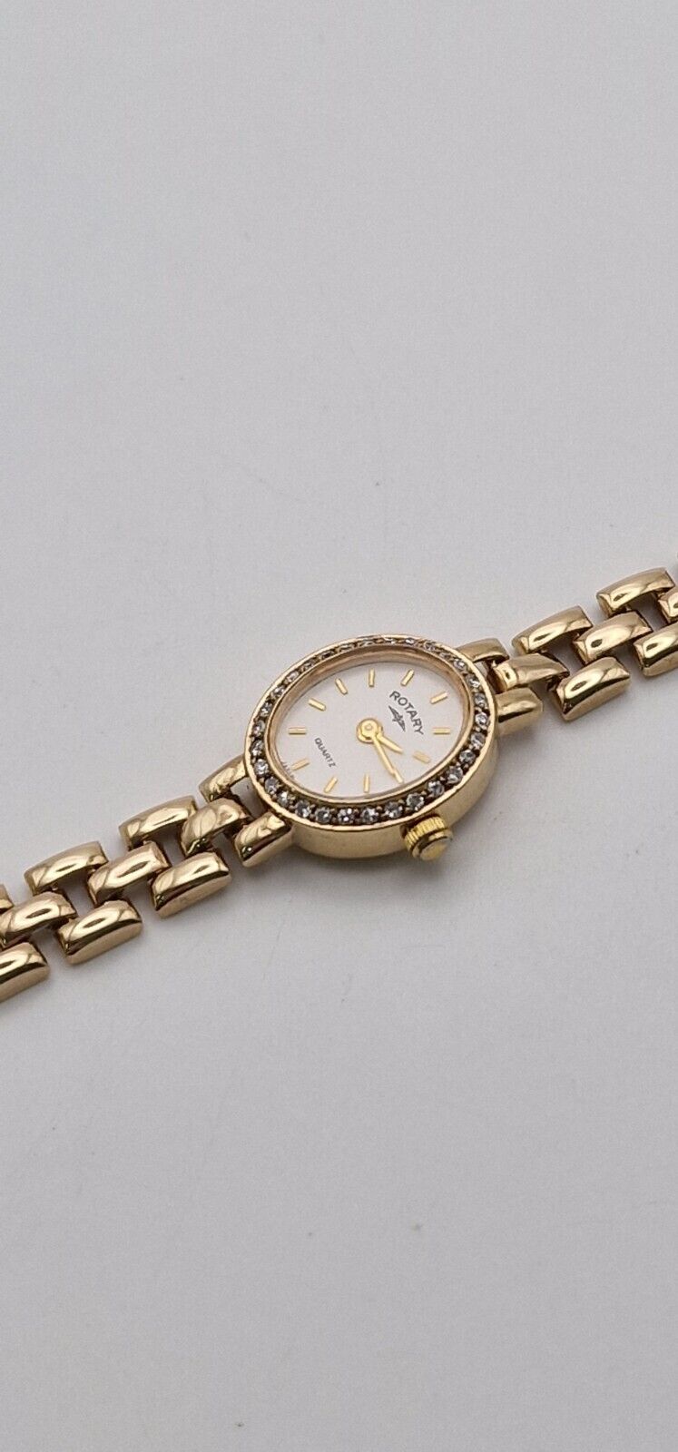 Rotary 9ct Gold Ladies Watch with Diamond Bezel & Box