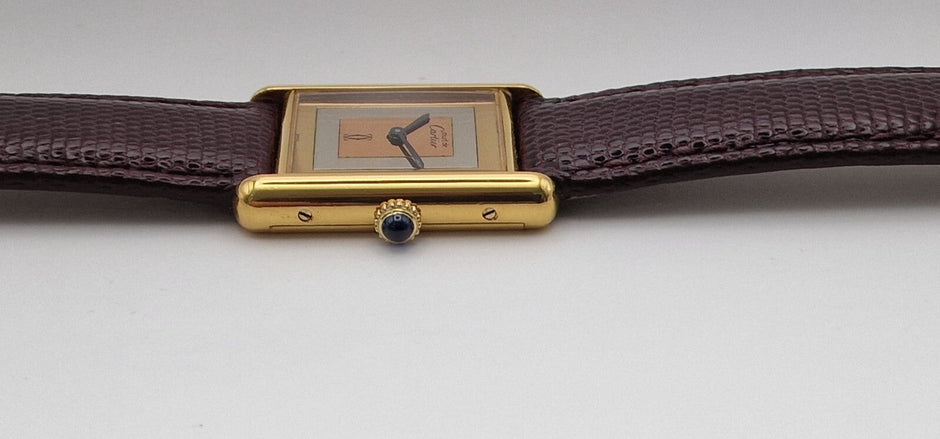 Must de Cartier Tank Mid-Size Vermeil Mechanical, Great Condition