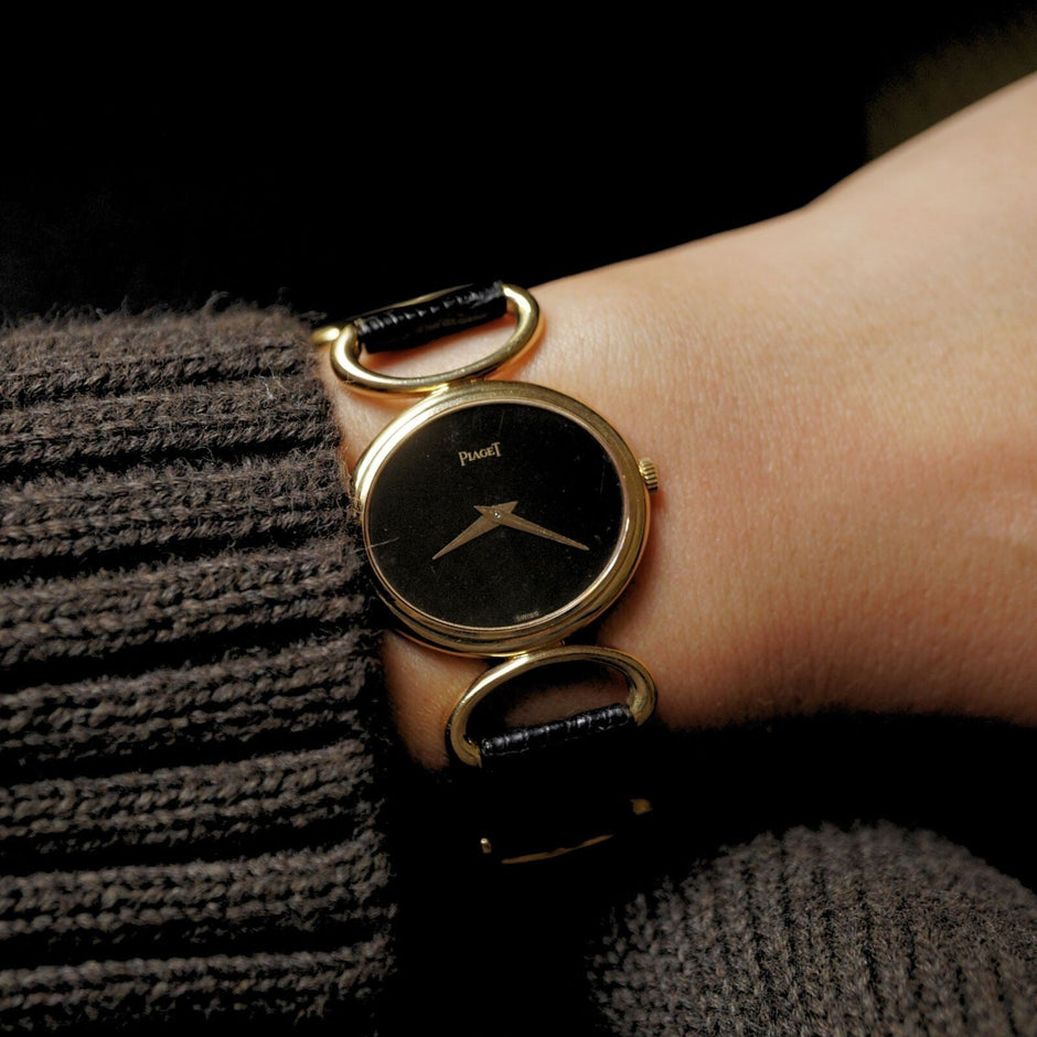 Vintage Piaget 9802 18K Yellow Gold Ladies Watch, 1980s