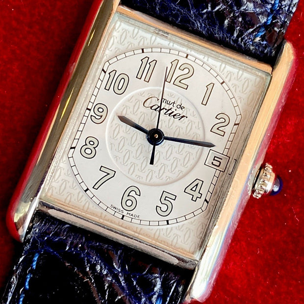 Cartier Tank XL 2414 Sterling Silver Quartz 26mm