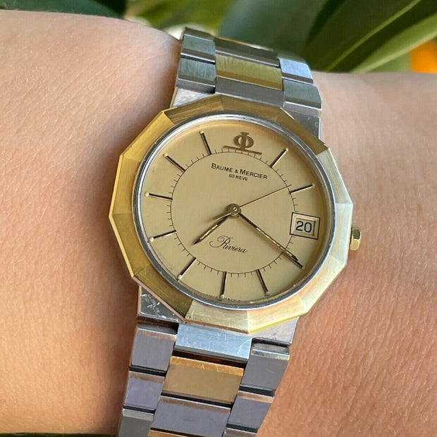 Baume & Mercier Riviera 5333.018 18K Gold & Steel Quartz 30mm