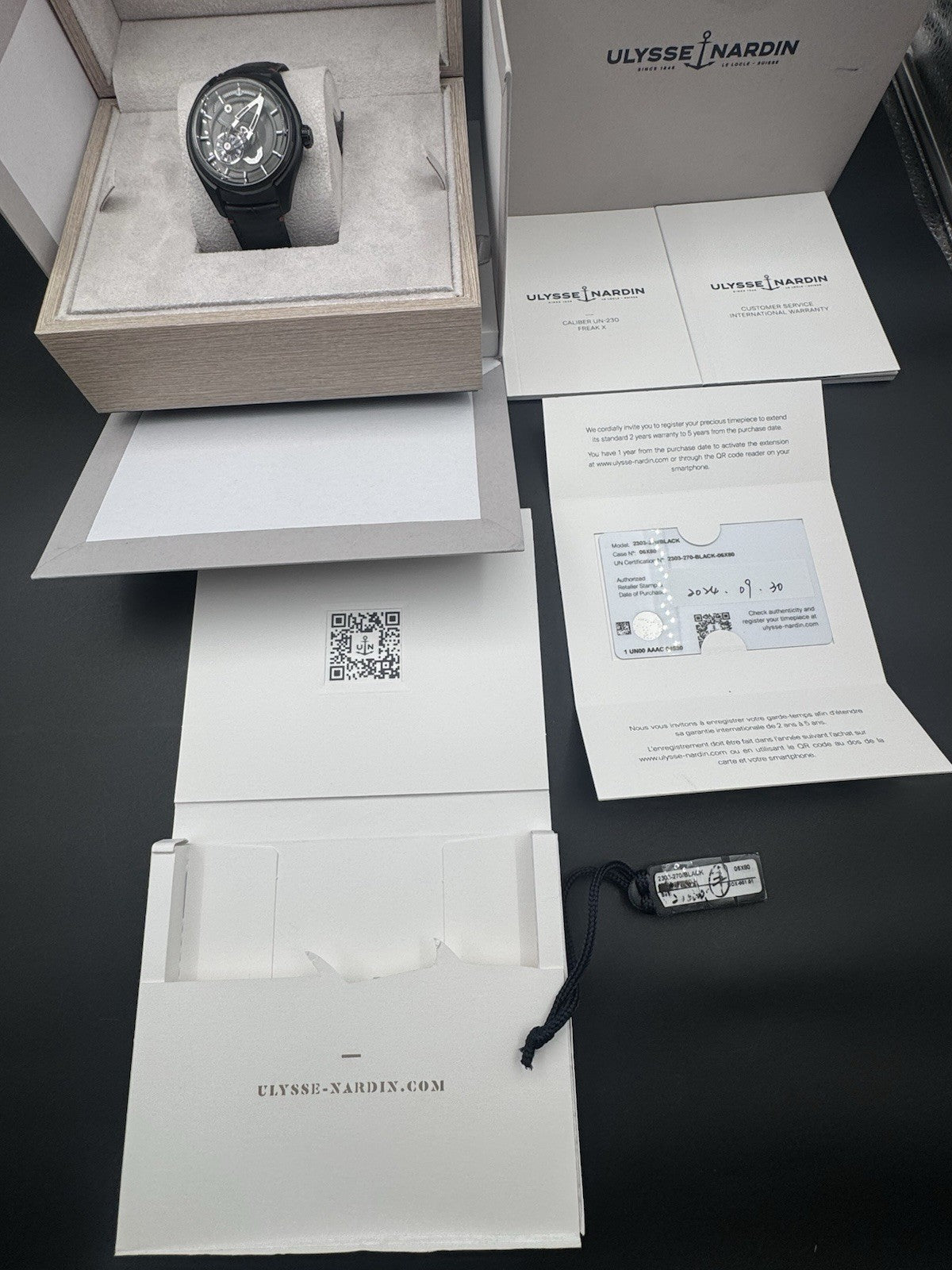 Ulysse Nardin Freak 2303-270.1 Black, 2024, Unworn Full Set
