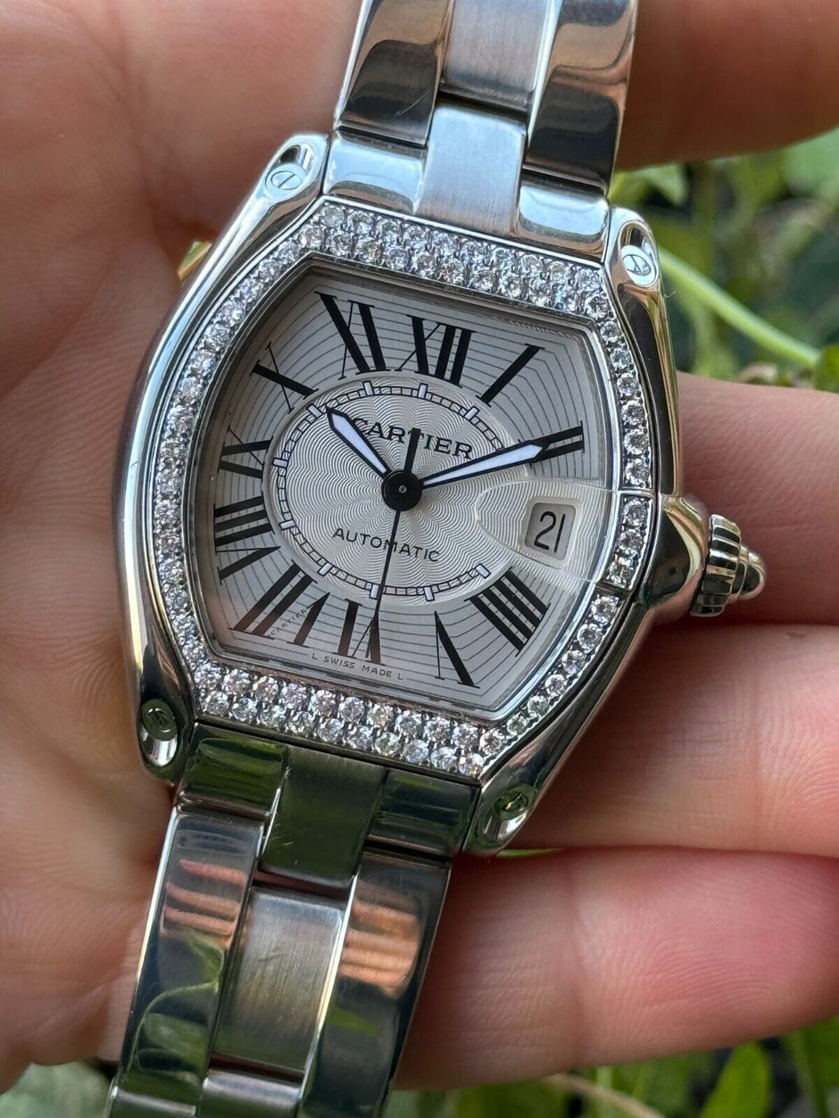 Cartier Roadster 2510 Diamond Bezel Automatic Steel