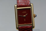 Must de Cartier Tank Red Lacquer Dial Manual Wind 23x30mm, Full Set