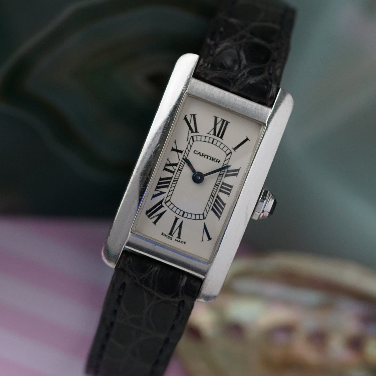 Cartier Tank Américaine 1713 18K White Gold Quartz Ladies