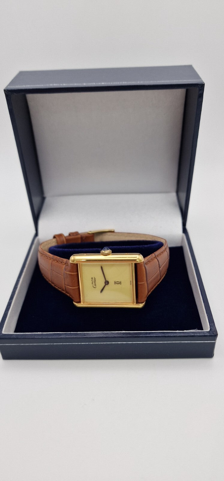 Must de Cartier Tank Mid-Size Vermeil Mechanical, No Gold Loss