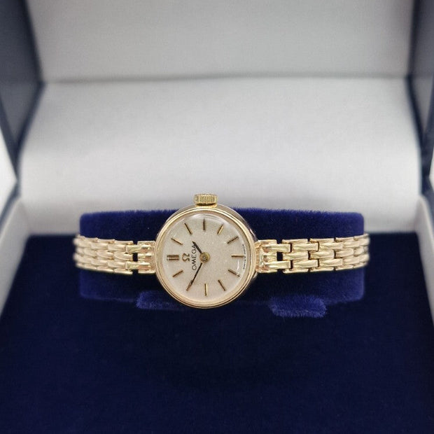 Vintage Omega 9ct Gold Ladies Watch on Gold Bracelet, 1967