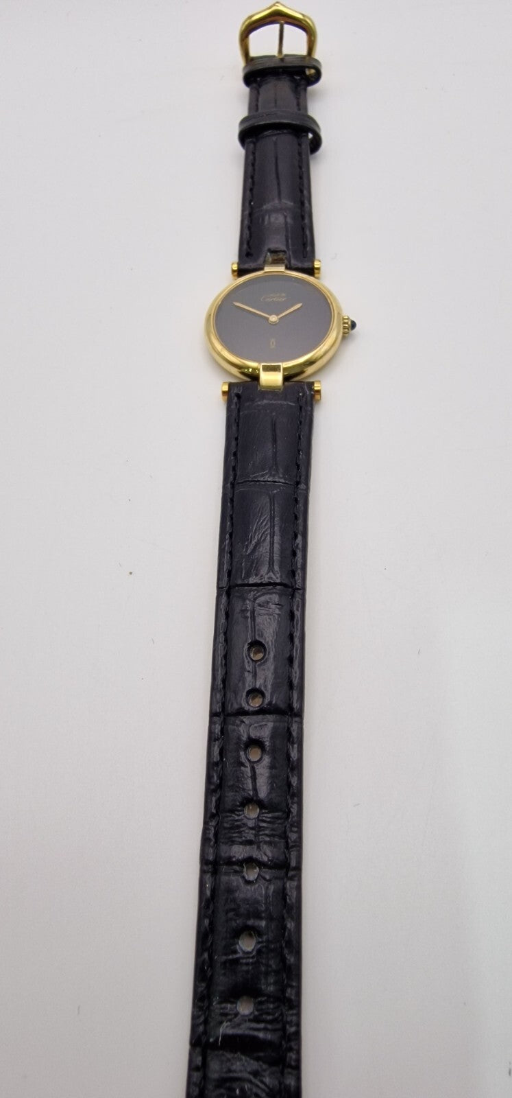 Must de Cartier Vendôme Vermeil Ladies Watch, Black Dial