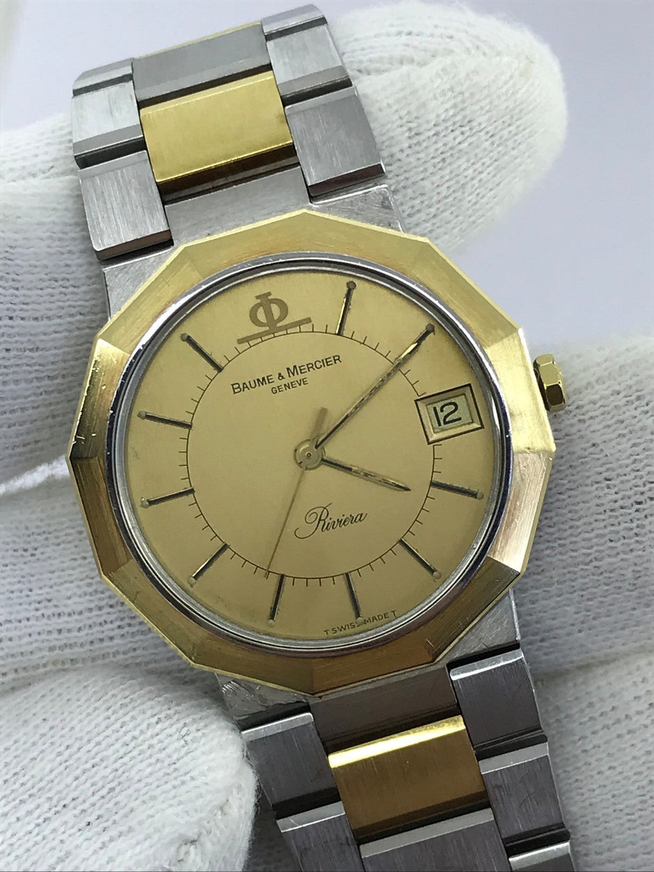 Baume & Mercier Riviera 5333.018 18K Gold & Steel Quartz 30mm