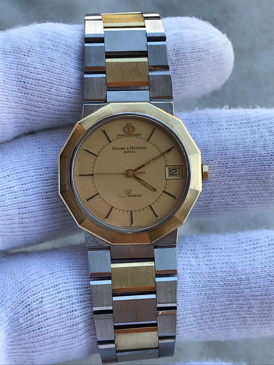 Baume & Mercier Riviera 5333.018 18K Gold & Steel Quartz 30mm