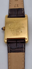 Must de Cartier Tank Mid-Size Vermeil on New Brown Strap