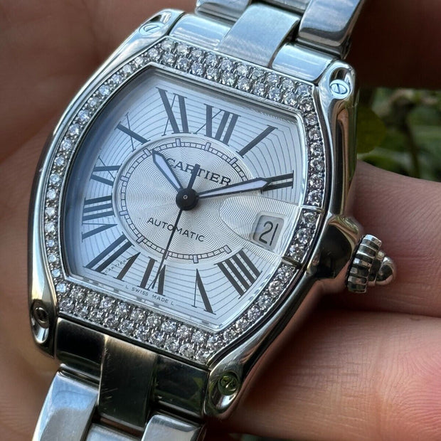 Cartier Roadster 2510 Diamond Bezel Automatic Steel