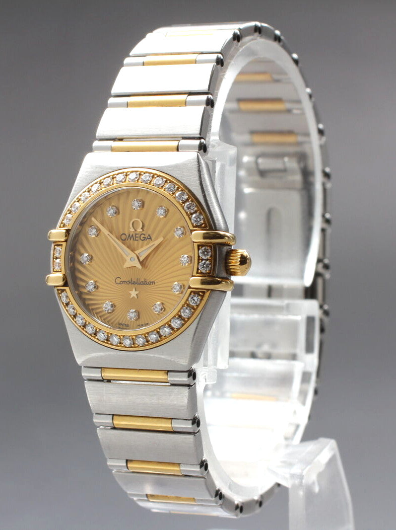 Omega Constellation 18K Gold Diamond Quartz 23mm Ladies Watch