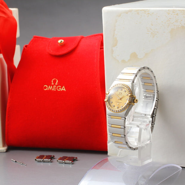 Omega Constellation 18K Gold Diamond Quartz 23mm Ladies Watch