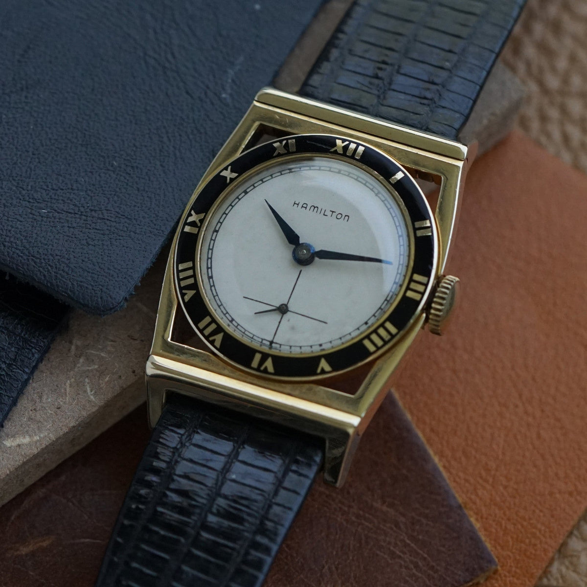 Hamilton 1940s Piping Rock 14K Gold Watch