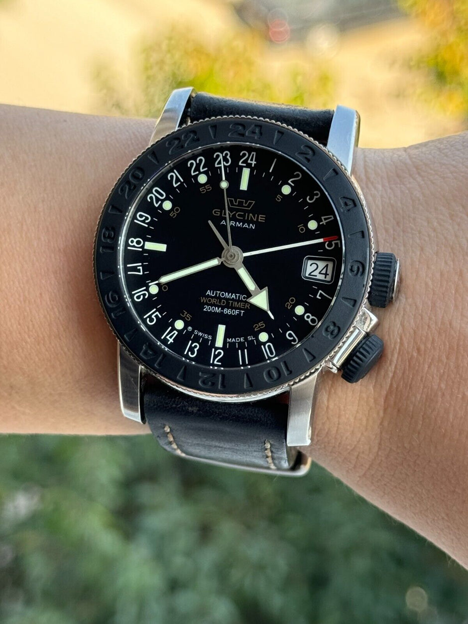 Glycine Airman World Timer 3927.2 Automatic 46mm