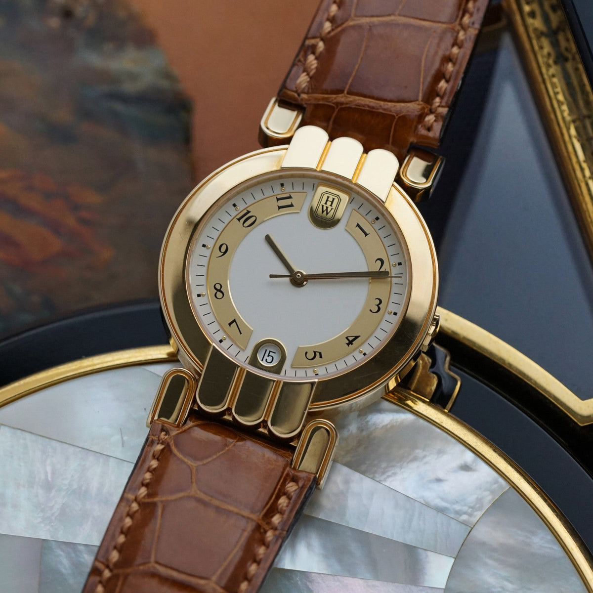 Harry Winston Premier 18K Yellow Gold Automatic Date 34mm