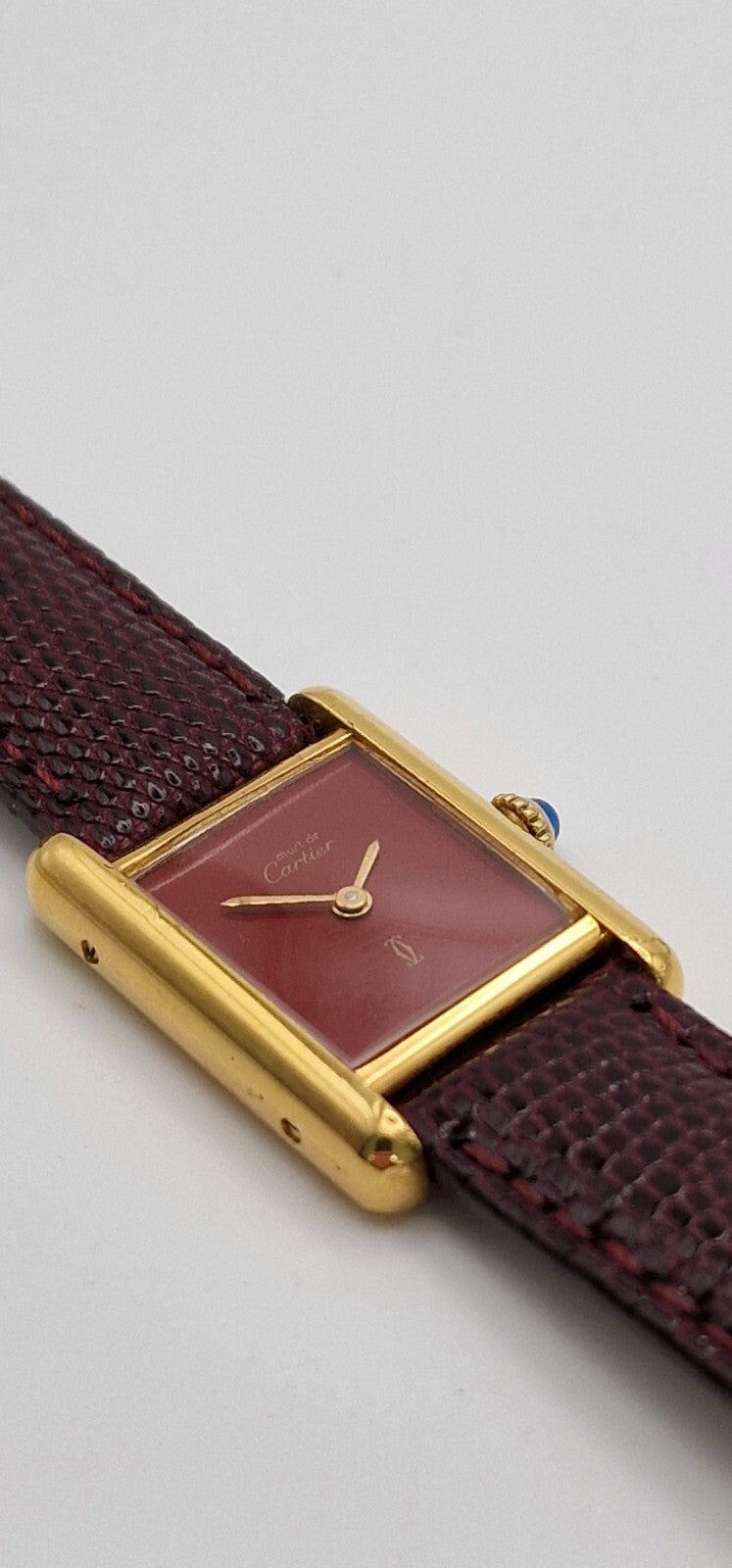 Must de Cartier Tank Ladies Vermeil Red Dial Hand-Wound