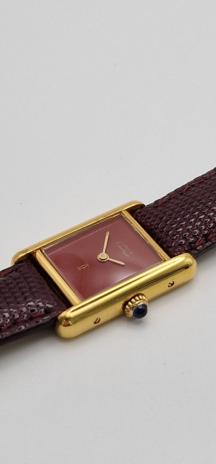 Must de Cartier Tank Ladies Vermeil Red Dial Hand-Wound