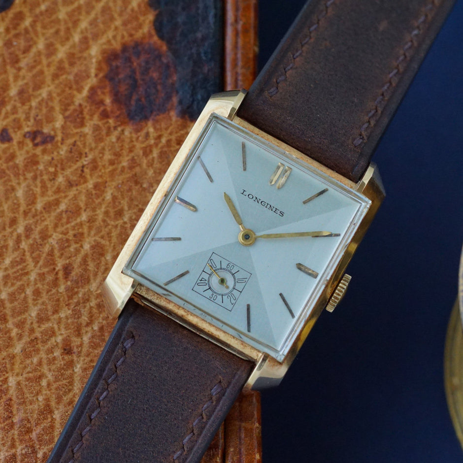 Vintage Longines 14K Gold Rectangular Dress Watch Cal. 22L, c.1945