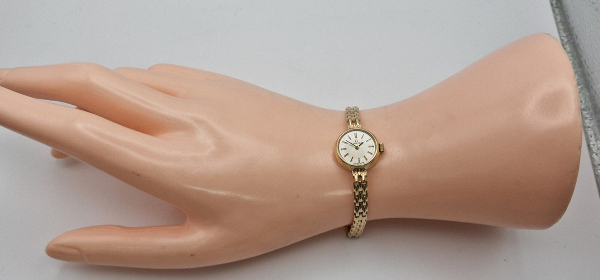 Vintage Omega 9ct Gold Ladies Watch on Gold Bracelet, 1967