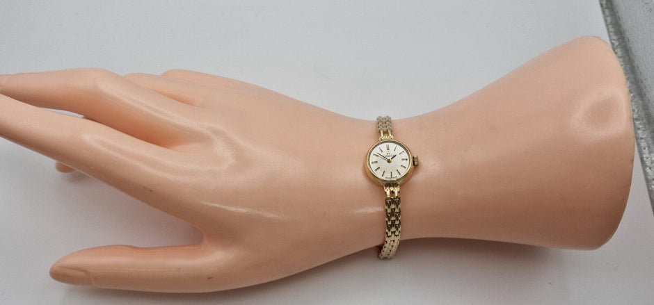 Vintage Omega 9ct Gold Ladies Watch on Gold Bracelet, 1967
