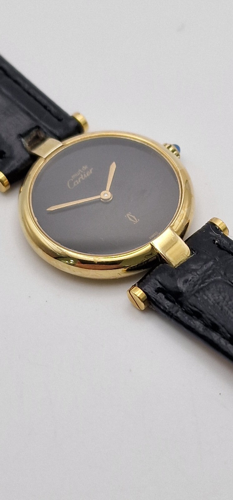 Must de Cartier Vendôme Vermeil Ladies Watch, Black Dial