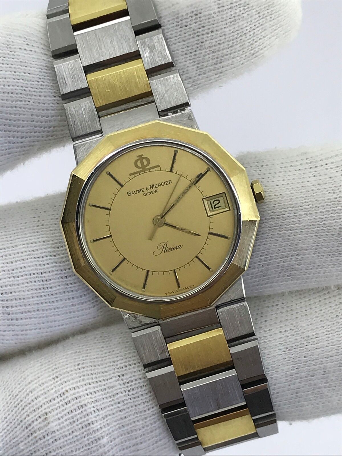 Baume & Mercier Riviera 5333.018 18K Gold & Steel Quartz 30mm