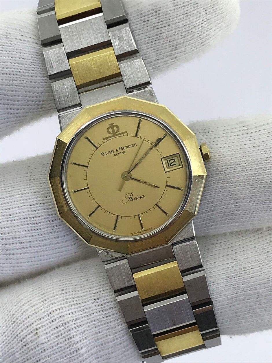 Baume & Mercier Riviera 5333.018 18K Gold & Steel Quartz 30mm