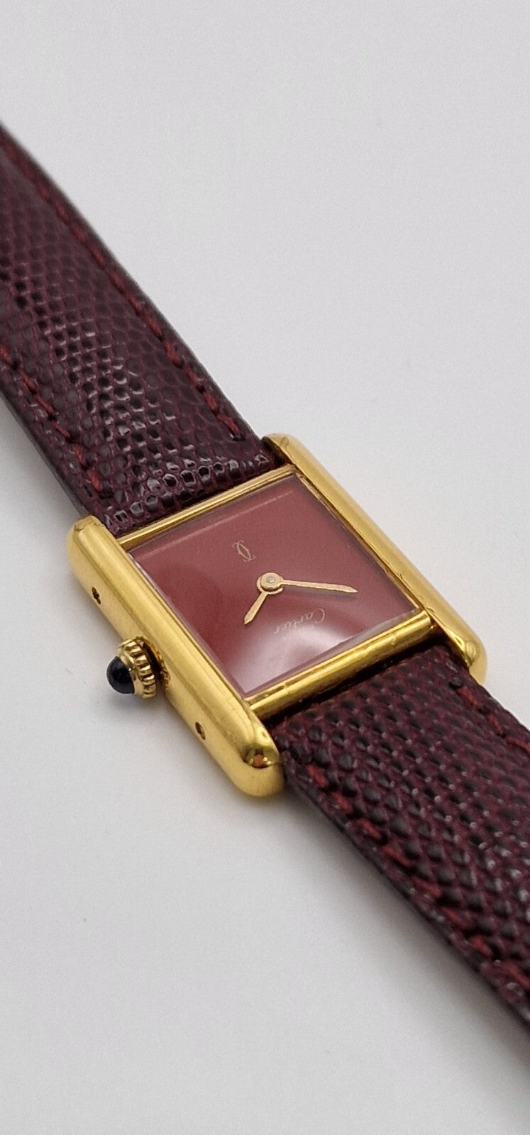 Must de Cartier Tank Ladies Vermeil Red Dial Hand-Wound