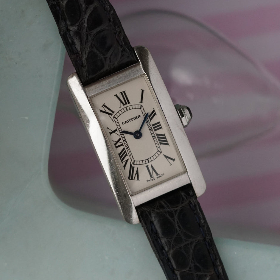 Cartier Tank Américaine 1713 18K White Gold Quartz Ladies