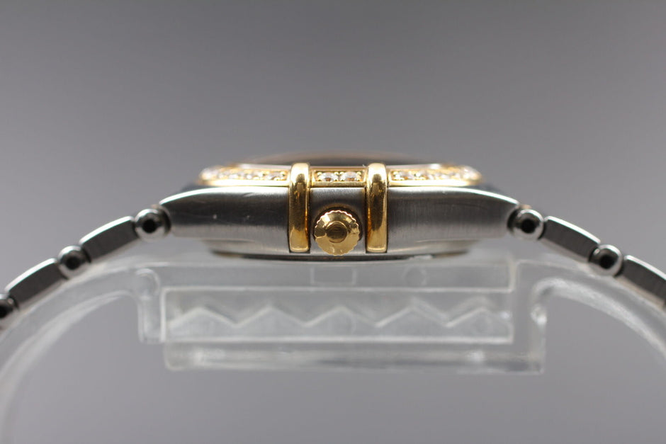 Omega Constellation 18K Gold Diamond Quartz 23mm Ladies Watch