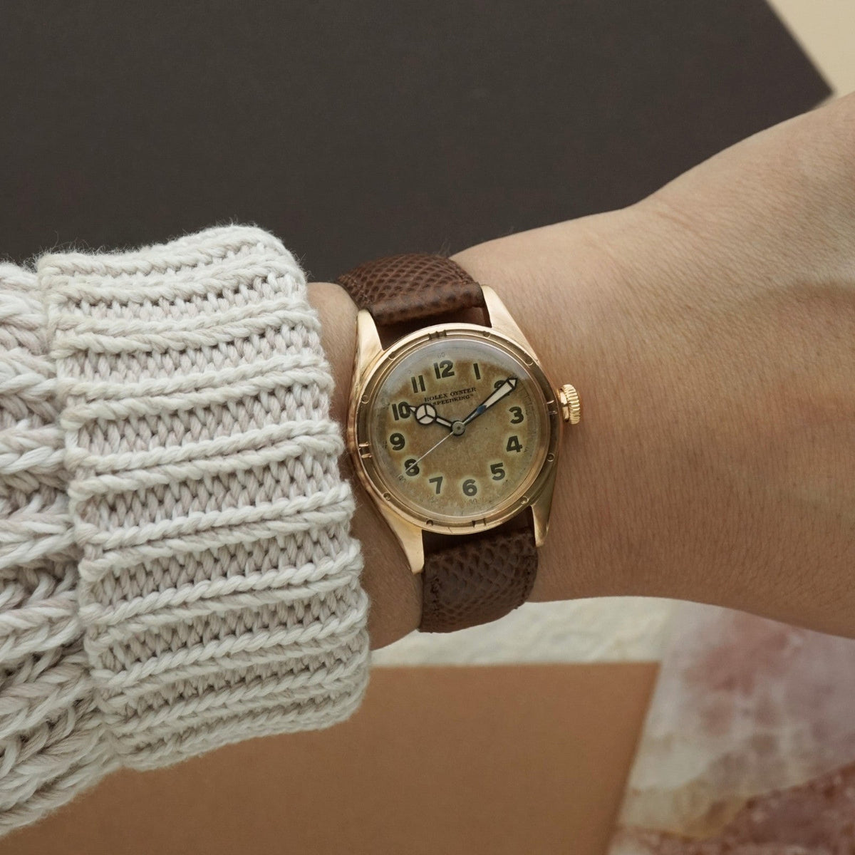 Vintage Rolex Oyster Speedking 2595 14K Rose Gold, c.1946