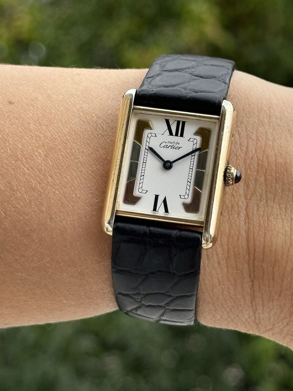 Must de Cartier Tank Vermeil Tri-Colour Quartz 23.5x30.5mm