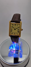 Must de Cartier Tank Mid-Size Vermeil on New Brown Strap