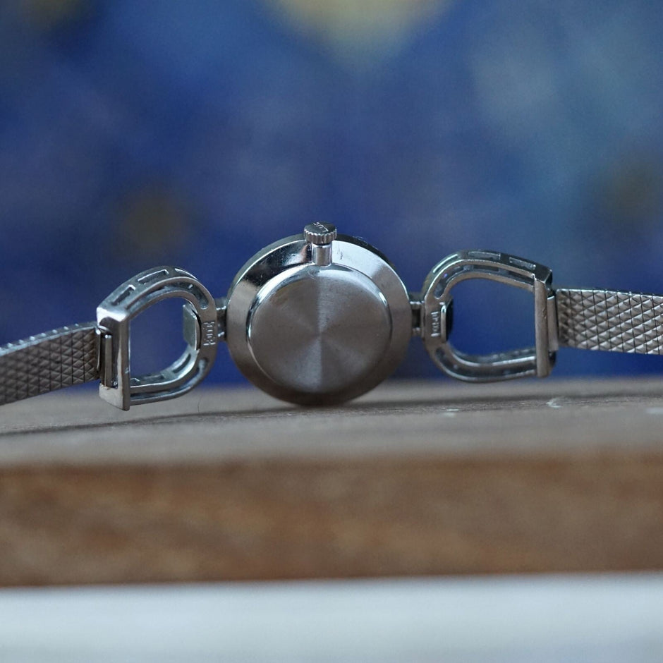 Vintage Chopard 18K White Gold Diamond Lapis Lazuli Watch 20mm