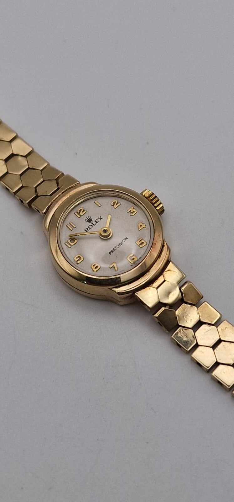 Vintage Rolex Precision 9ct Gold Ladies Watch, 1950s
