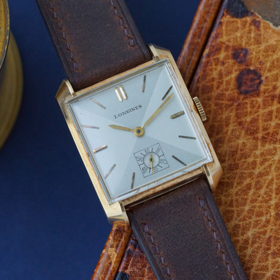 Vintage Longines 14K Gold Rectangular Dress Watch Cal. 22L, c.1945