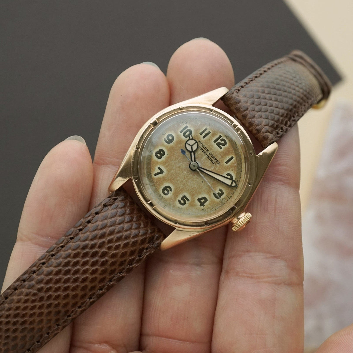 Vintage Rolex Oyster Speedking 2595 14K Rose Gold, c.1946