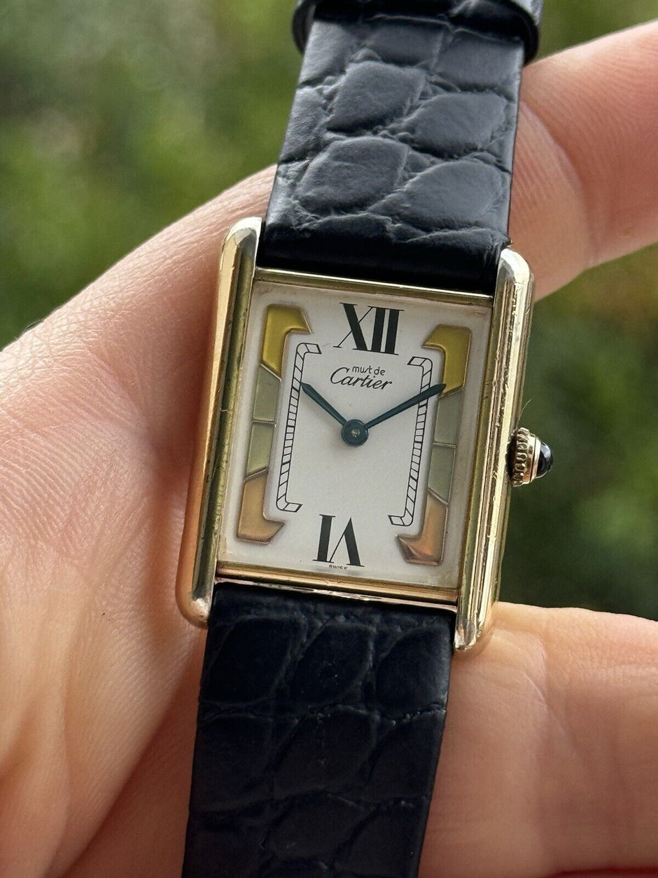 Must de Cartier Tank Vermeil Tri-Colour Quartz 23.5x30.5mm