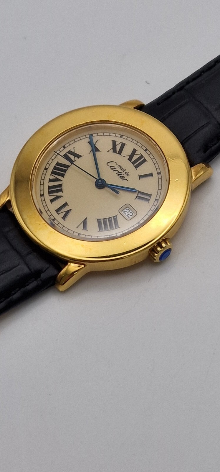 Must de Cartier Ronde Mid-Size Vermeil Gents Watch
