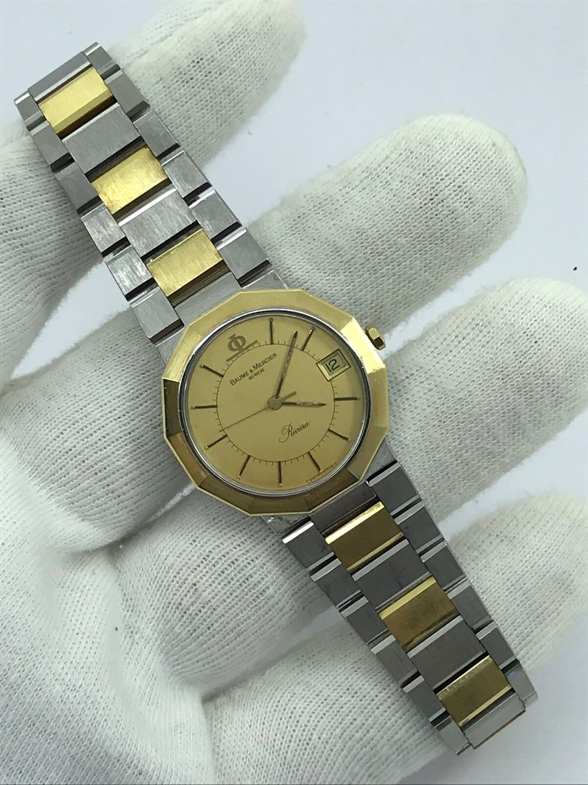 Baume & Mercier Riviera 5333.018 18K Gold & Steel Quartz 30mm