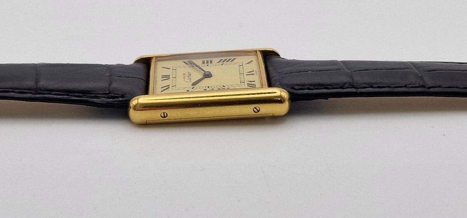 Must de Cartier Tank Mid-Size Vermeil Mechanical Watch, Vintage