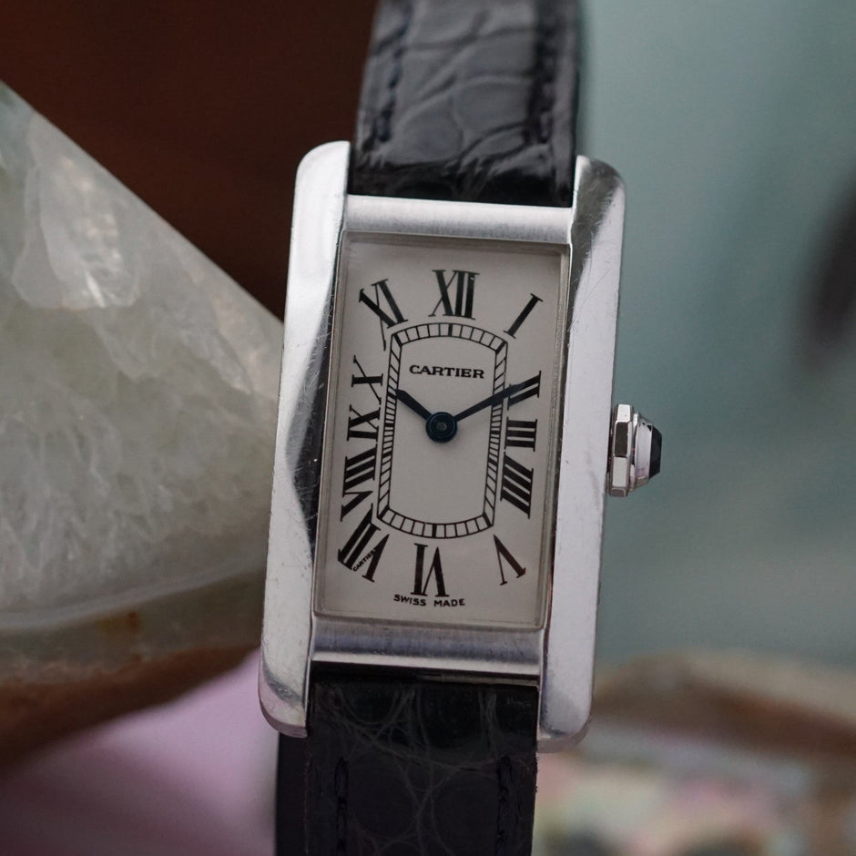 Cartier Tank Américaine 1713 18K White Gold Quartz Ladies