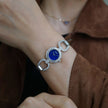 Vintage Chopard 18K White Gold Diamond Lapis Lazuli Watch 20mm